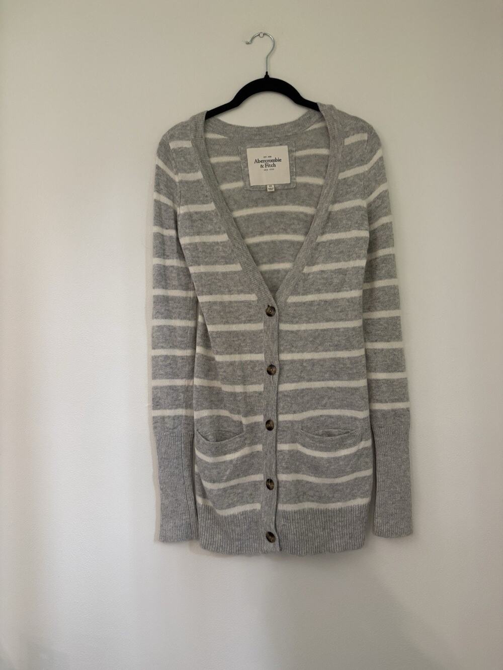 Abercrombie & Fitch Striped Cardigan Sweater V Neck Vintage Y2K SZ XS